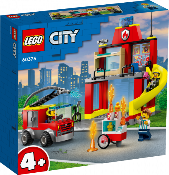 60375 LEGO® City Ugunsdzēsēju depo un ugunsdzēsēju auto, no 4+ gadiem, NEW 2023!