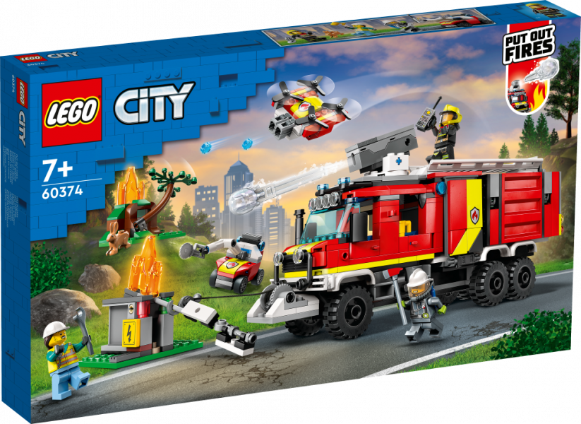 60374 LEGO® City Ugunsdzēsēju komandcentra auto , no 7+ gadiem, NEW 2023!
