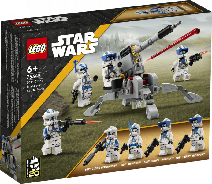 75345 LEGO® Star Wars™ 501. leģiona Clone Troopers™ kaujas komplekts, no 6+ gadiem, NEW 2023!