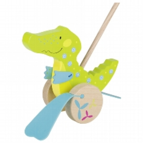 GOKI koka stumjamā rotaļlieta - krokodils 1+