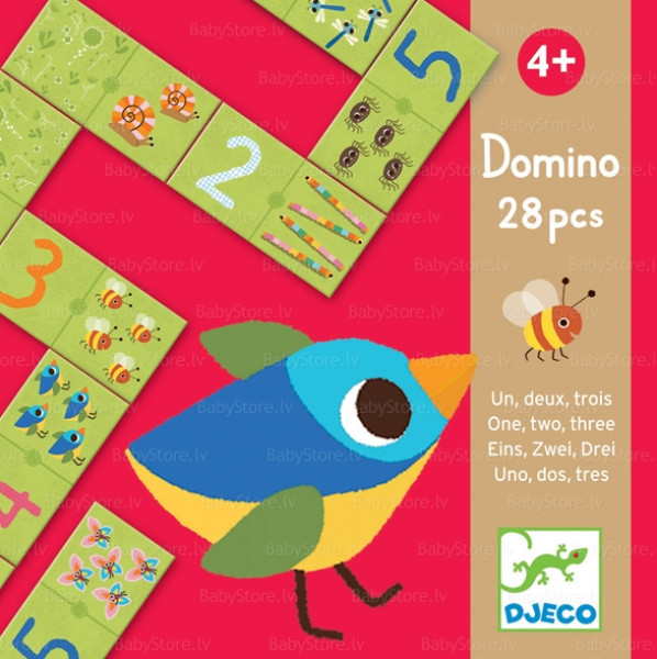 DJ08168 DJECO Domino ar cipariņiem, 28 gab.; no 4 gadiem