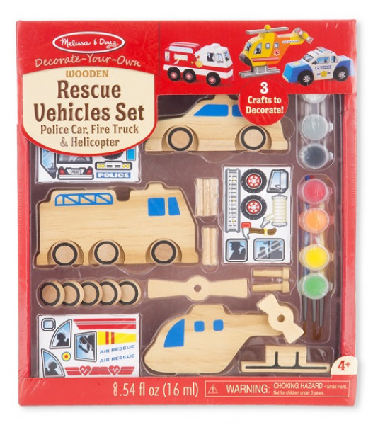 Melissa & Doug Lielais koka glābšanas auto komplekts 