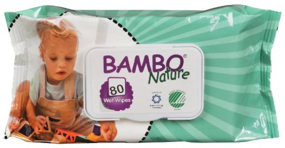 Bambo Nature Mitrās salvetes bez smaržas, ar vāciņu, 80 gab.