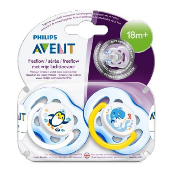 SCF 186/24 Philips Avent silikona māneklītis brīvplūsmas, 18M+, zils (2 gab.)