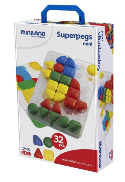 Miniland Superpegs mini attīstošā rotaļlieta, 32pcs.