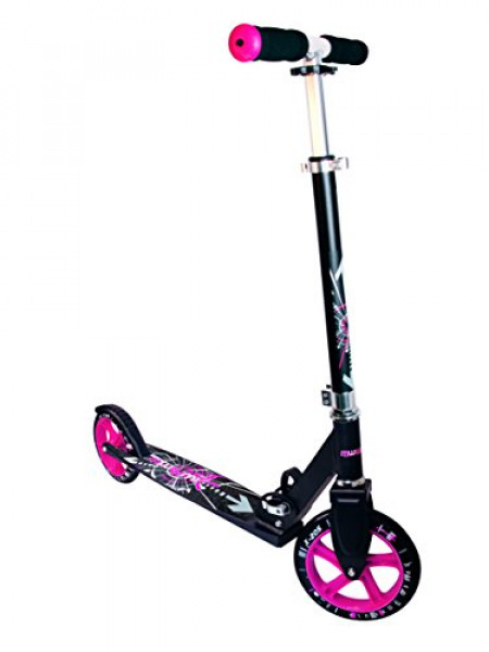 Muuwmi Aluminium Scooter skrejritenis 205 mm, melns/rozā
