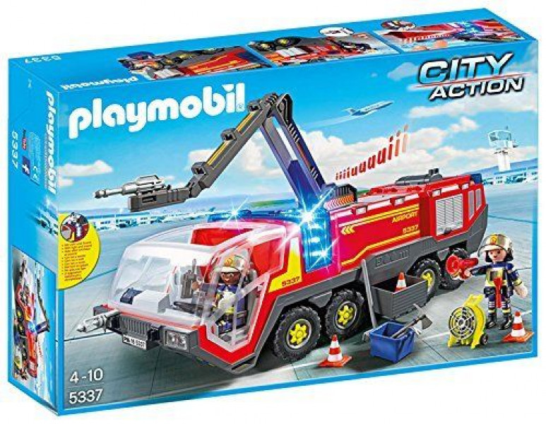 5337 PLAYMOBIL® City Action Lidostas ugunsdzēsēju mašīna ar apgaismojumu un skaņas efektiem,no 4+