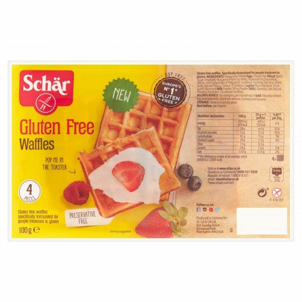 Schar Soft Waffeln, bezglutēna mīkstās vafeles, 100g