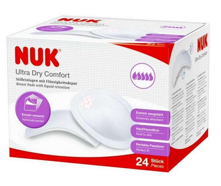 NUK laktācijas krūšturu ieliktnīši Ultra Dry Comfort, 24gab./iepak.