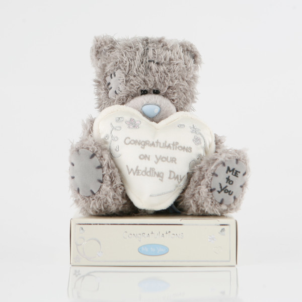 Tatty Teddy Плюшевый мишка с сердцем - Congratulation on Your Wedding Day, 16 см
