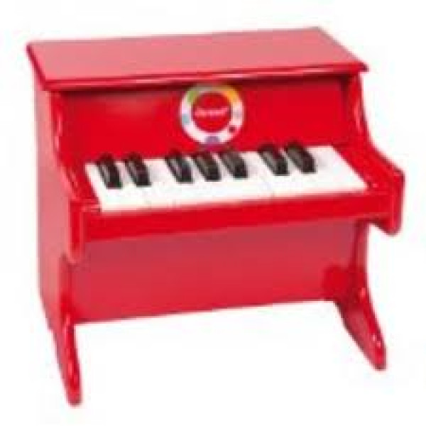 J07622 JANOD Muzikāla koka rotaļlieta Sarkanās klavieres, no 3g.vec.