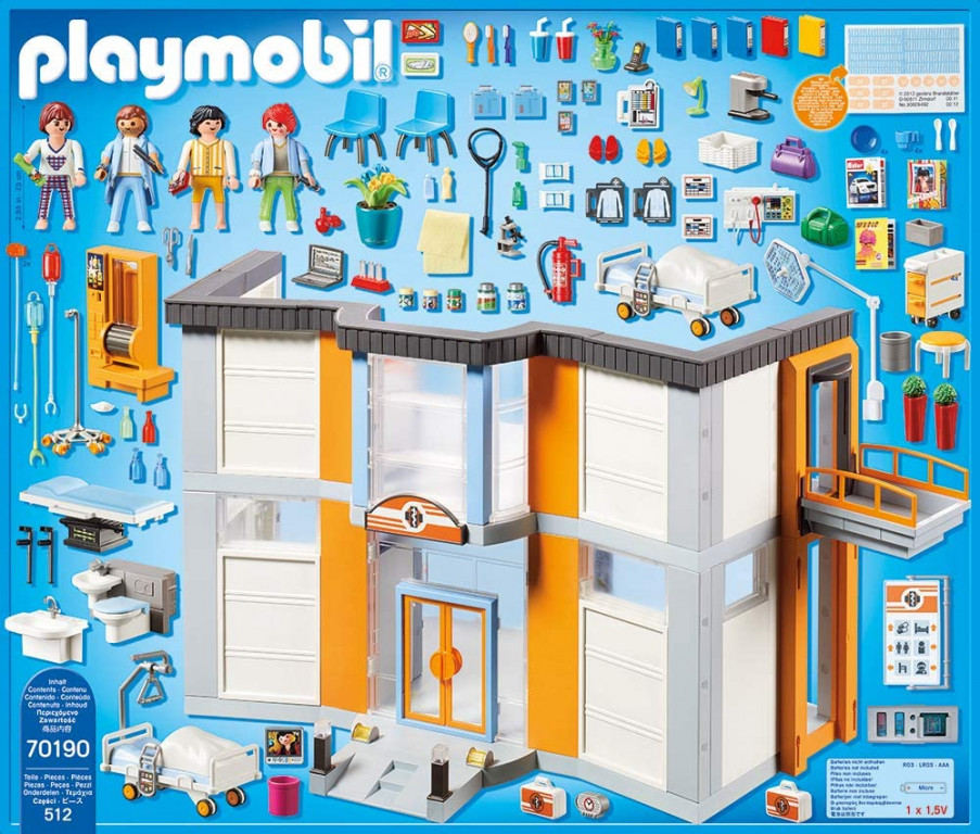 playmobil 70190 city life large furnished hospital with lift
