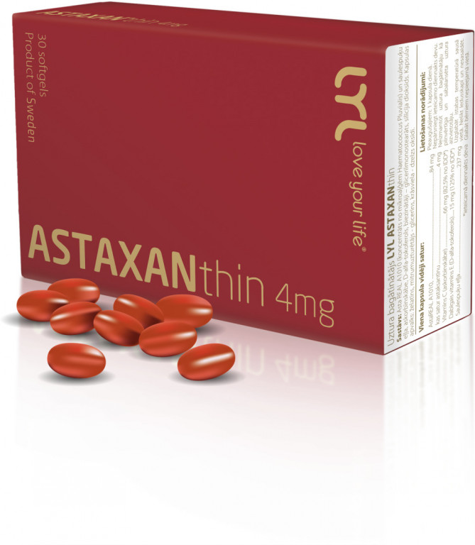 LYL love your life ®️ ASTAXANthin 4mg, 30 kapsulas 0072 Uztura