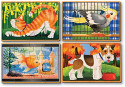 Melissa & Doug četras koka puzlītes- Mājdzīvnieki 4x 12 gb.; 13790