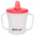 Britton first cup - pirmā krūzīte ar snīpīti 200 ml B13743 (zaļš, sarkans vai orandžs vāciņš)
