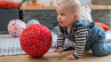 Izpārdošana! Buba Bloon lateksa balons ar auduma pārvalku Svītrains, 0383
