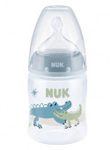 NUK First Choice 0-6mēn.pudelīte ar temperat. kontroles indikatoru,silikona knupi,150ml; SK53