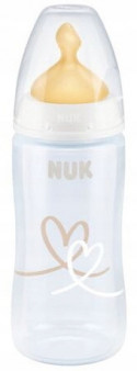 NUK First Choice 0-6mēn.pudelīte ar temperat. kontroles indikatoru,lateksa knupi,300ml