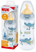 NUK First Choice 0-6mēn.pudelīte ar temperat. kontroles indikatoru,lateksa knupi,300ml