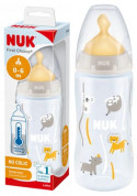 NUK First Choice 0-6mēn.pudelīte ar temperat. kontroles indikatoru,lateksa knupi,300ml