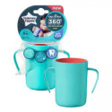 Tommee Tippee mācību krūzīte ar rokturiem un mīkstu vāciņu 360° no 6mēnešiem